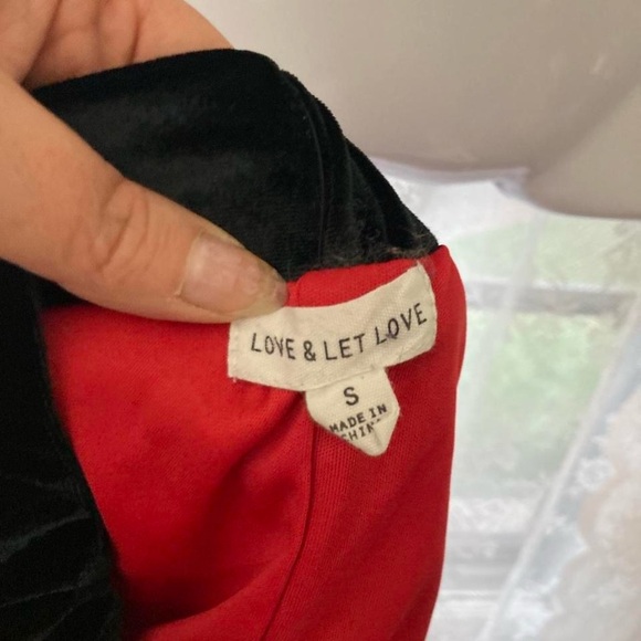 Christmas red sequin skirt with sequin belt Love & Let Love S - Picture 4 of 4